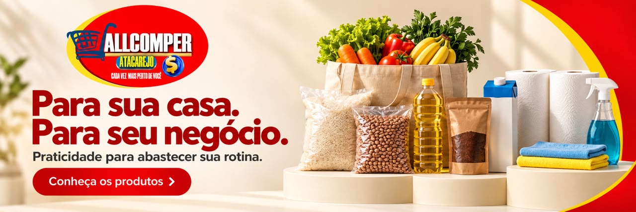 ALLCOMPER: Para sua casa. Para seu negócio. Praticidade para abastecer sua rotina. Conheça os produtos.