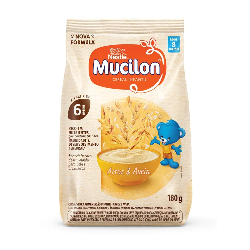 NESTLE MUCILON ARROZ E AVEIA SACHE 180G
