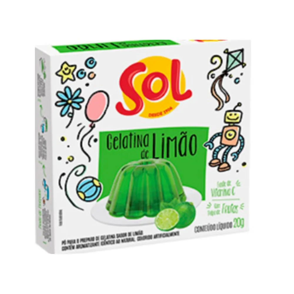 Foto 2 de GELATINA DE LIMAO SOL 20G